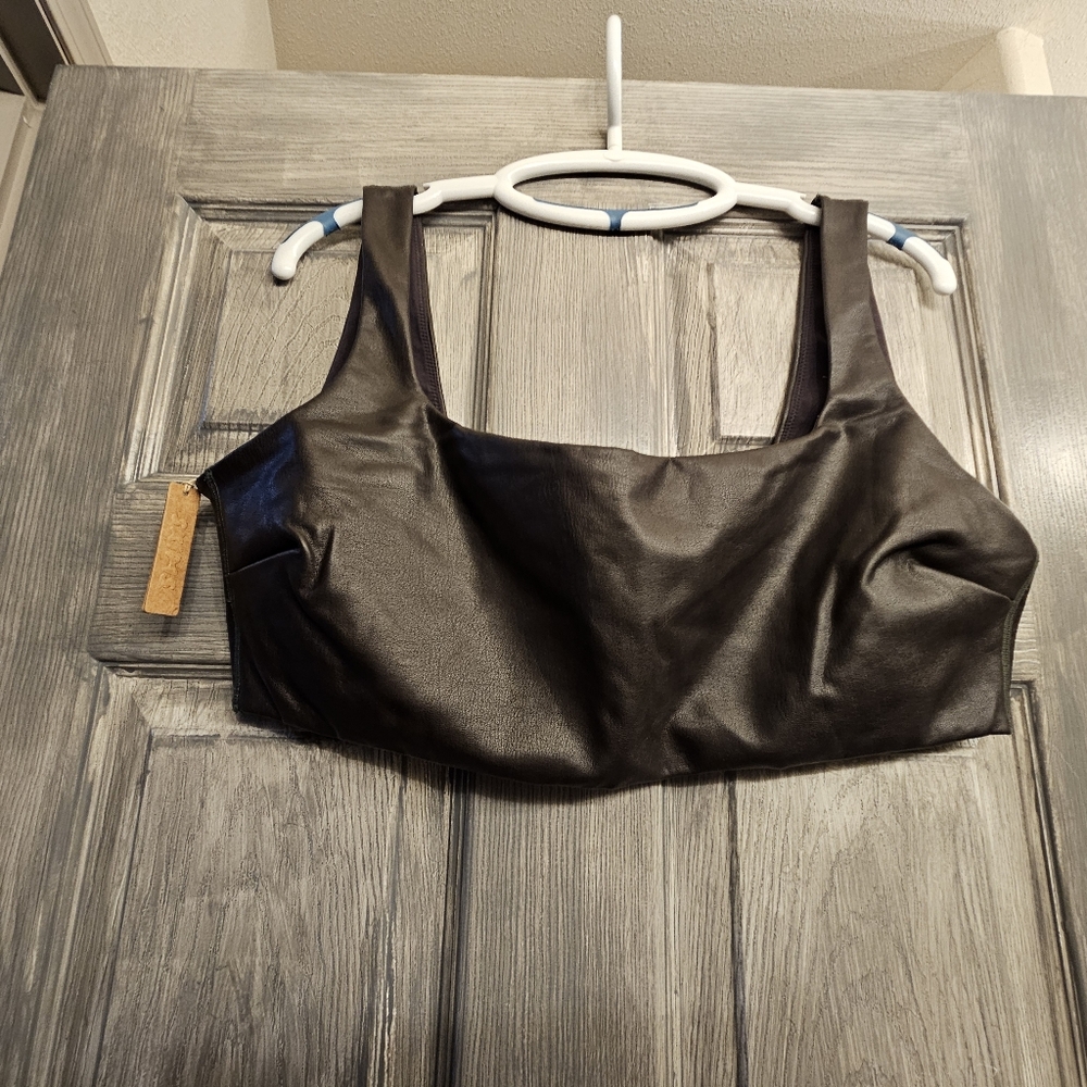 SKIMS 4x Leather Top